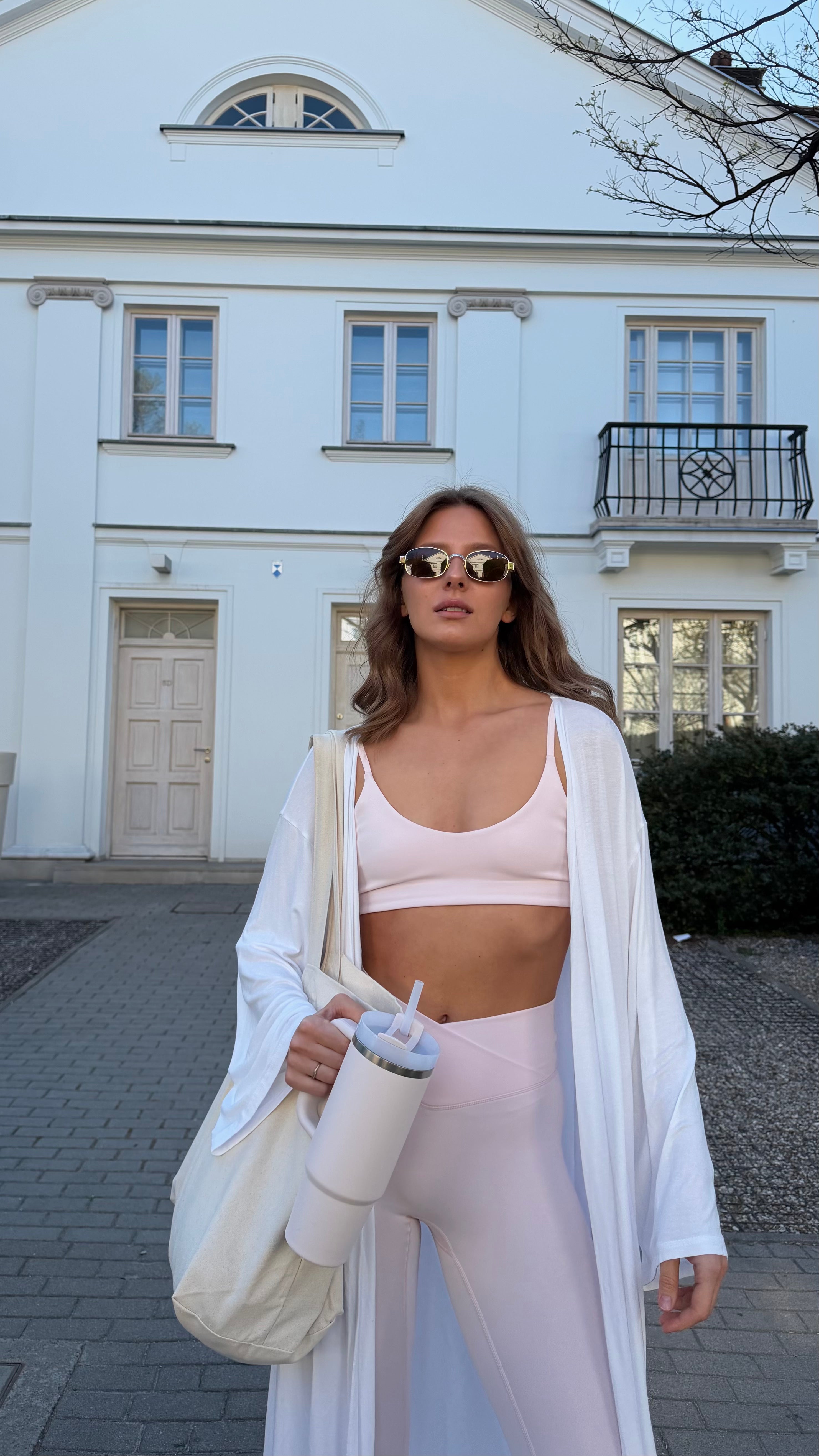 Leggings V-Waist marble pink